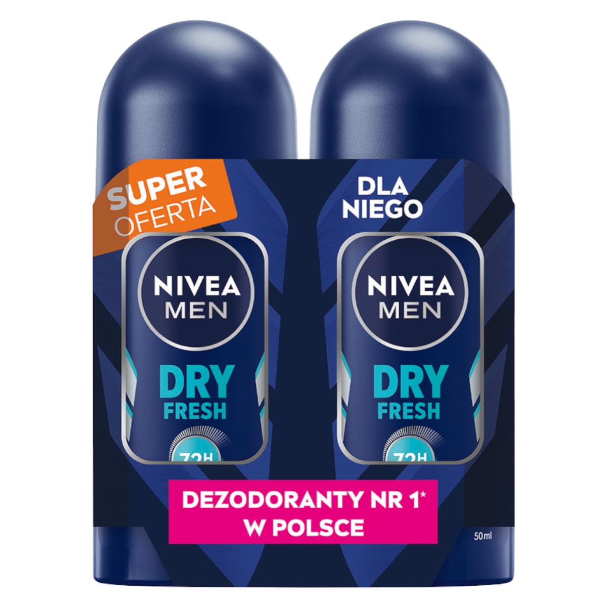NIVEA MEN Dry Fresh Antitranspirant in Kugel 72H, 2x50ml