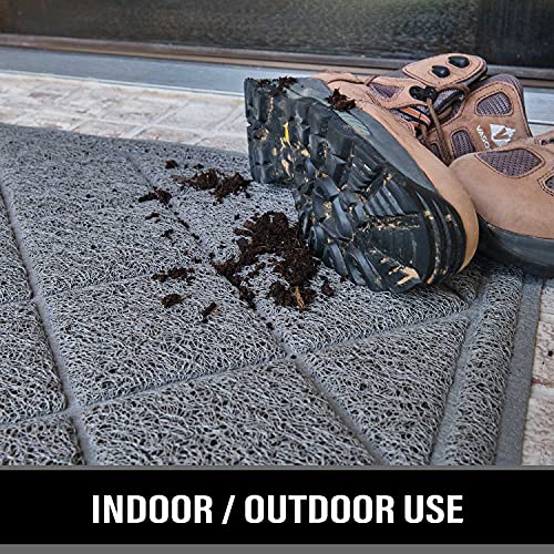 Sierra Concepts Large Cat Litter Mat 36"X24" - Kitty Box Pet Food Bowl Trapping Dirt, Soft On Paws Feeding Accessories, Waterproof, Anti Slip, Floor Door Mats Low Profile Heavy Duty Durable, Gray #TOP5