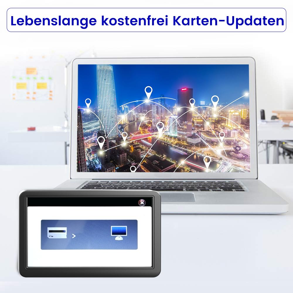 AWESAFE Navigationsgerät für Auto mit Bluetooth, 7 Zoll Touchscreen, 2024 Europa Karten unterstützt Karteupdate, GPS Navigation für Auto PKW KFZ LKW
