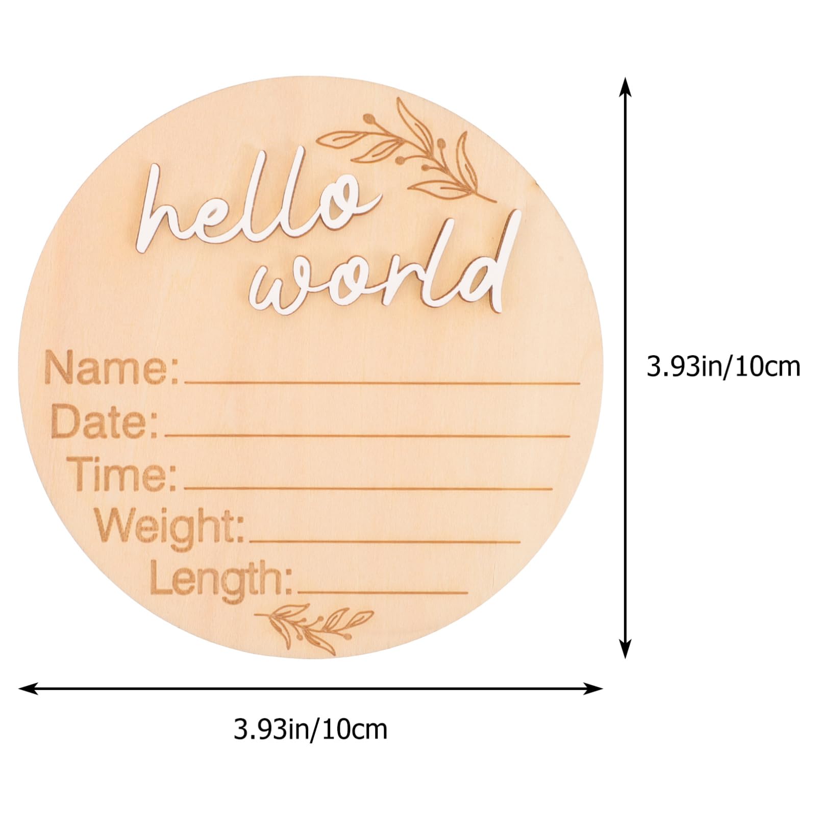 BESPORTBLE 2Pcs Announcement Wooden Discs Milestone Cards for Newborns Creative Name Sign for Hospital Nursery Decor Photo Prop for Birth Announcements