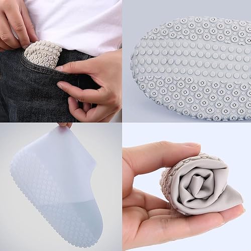 Miniatura 4 de ZOEAST (TM) - Fundas de silicona impermeables para zapatos, calcetines de lluvia, reutilizables, plegables, antideslizantes, para interiores,