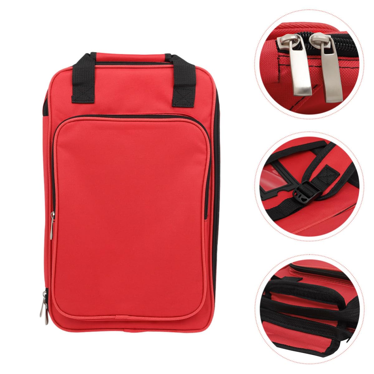 Bolsa para Salas de Transportar de y para Presentaciones de Práctica Fácil Roja Algodón Oxford Baquetas Batería