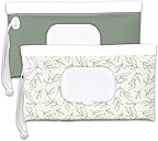 Baby wipes dispenser，portable baby wipes holder for outdoor, Refillable baby wipes container, on the go wet wipe pouch for travel, resuable wipes dispenser for hiking (sage)