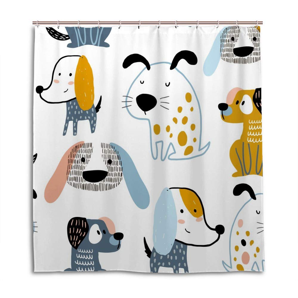 Rideau de douche chien lavable pour une salle de bain propre