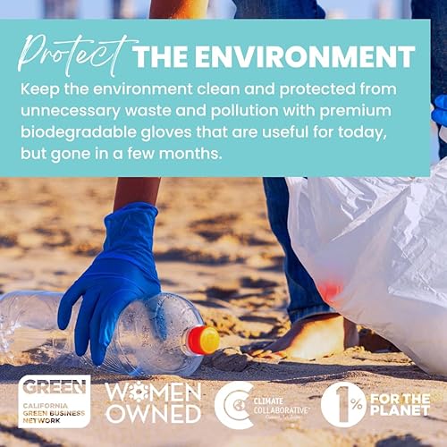 Miniatura 8 de Guantes desechables de nitrilo biodegradables ecológicos sin látex sin látex preparación de alimentos belleza tatuaje limpieza