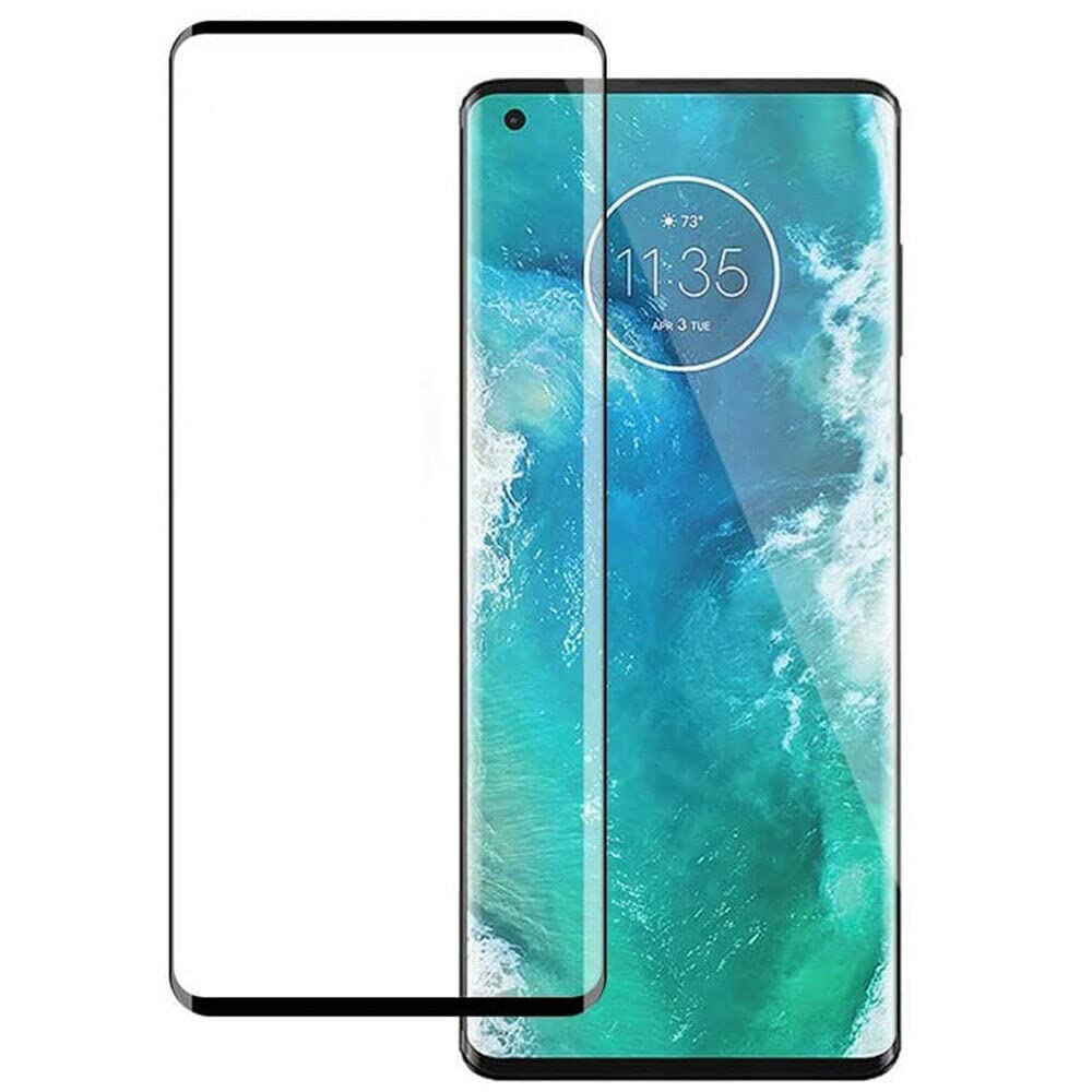 Motorola Edge Plus Screen Protector, Bubble Free, Anti-Scratch, Anti-Fingerprint, 9H Hardness 3D Curved Edge Tempered Glass Screen Protector for Moto Edge+ 2020 Black