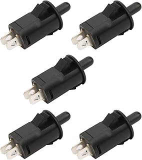 5Pcs Interrupteur d'Eclairage de Porte de Réfrigérateur, Interrupteur 2.5A 250V AC 2 Broches Normalement Fermé pour Commande d'Eclairage de Porte Armoire de Réfrigérateur PBS-29B