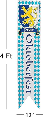 Miniatura 5 de Juego de 8 piezas de decoración de Oktoberfest  6 faroles de papel colgantes y 2 carteles de pared para suministros de fiesta de Oktoberfest,