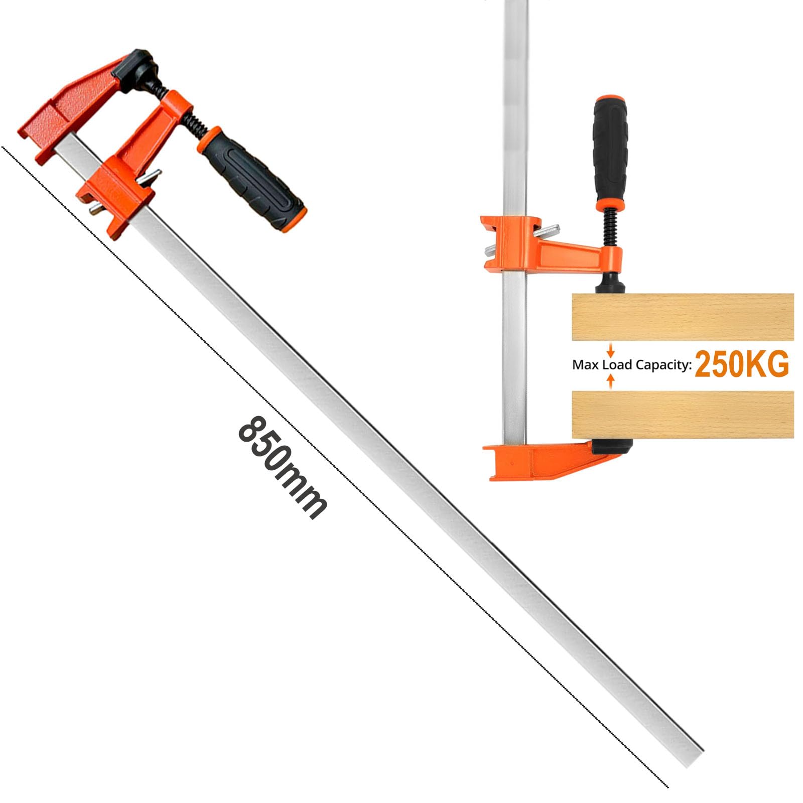 DURDUR 450 mm Professional Screw Clamps, Clamping Width 350 mm, F Clamp