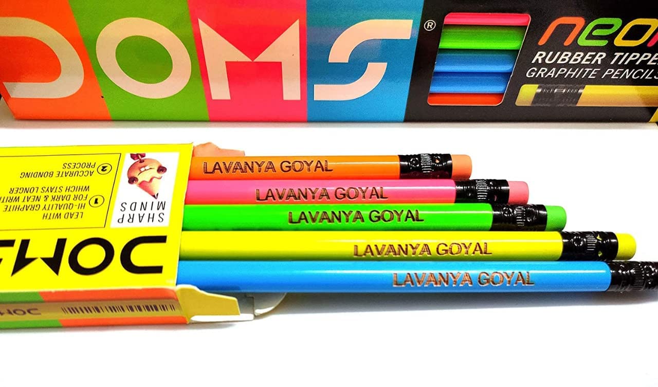 Gifts Bucket Customised Personalized Pencils Set with Name Engraved on it | Ideal for Return Gift for Birthday Return Gifts (10 Pencils) with 1 Sapner and 1 Rubber (B0CP43KQY2) Amazon Price History, Amazon Price Tracker