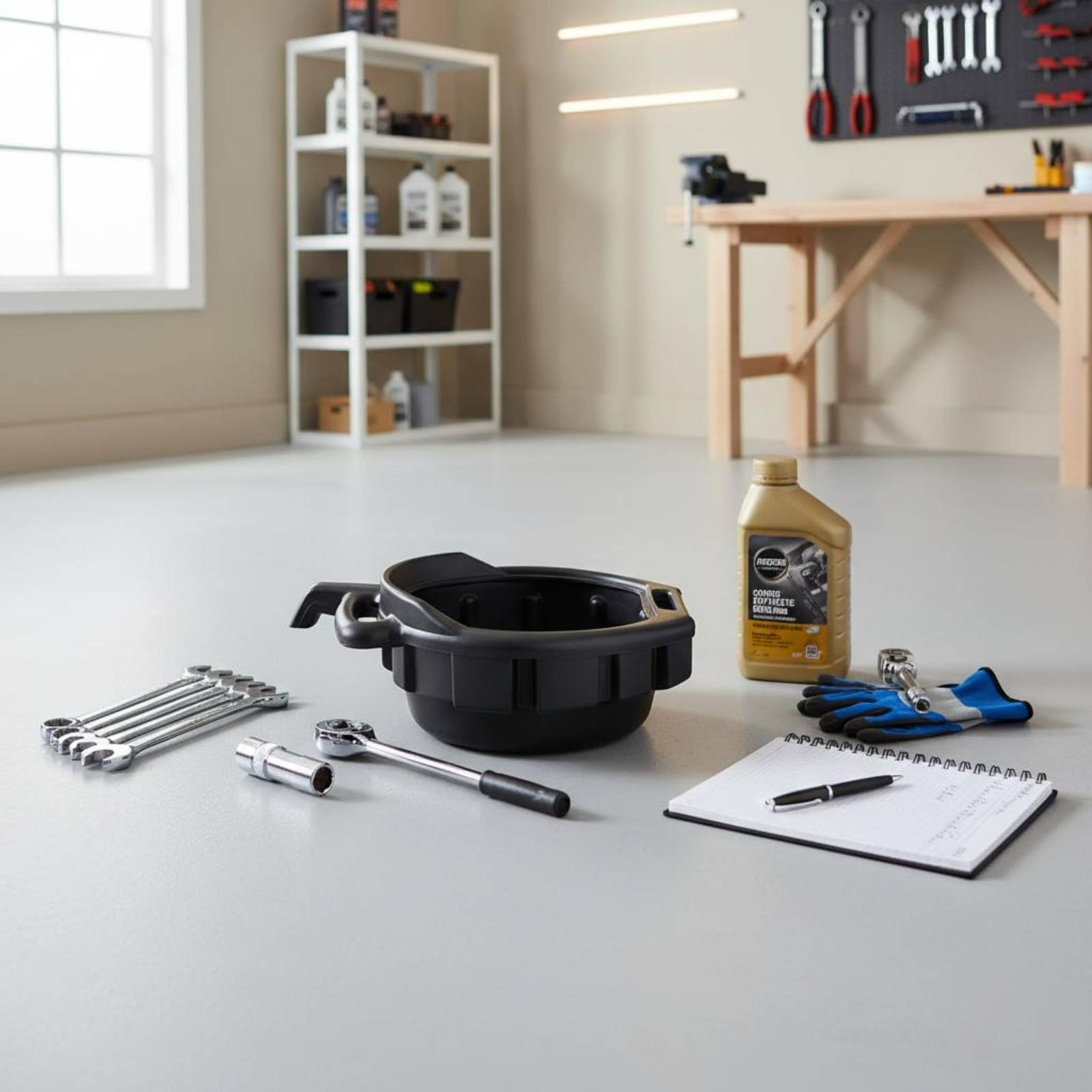 Vaschetta Raccolta Olio per Cambi Manico Comfort Bocca Versatile Antispreco Capacità Struttura Ergonomica in PP Adatta a Uso Professionale Domestico Garage, 15L