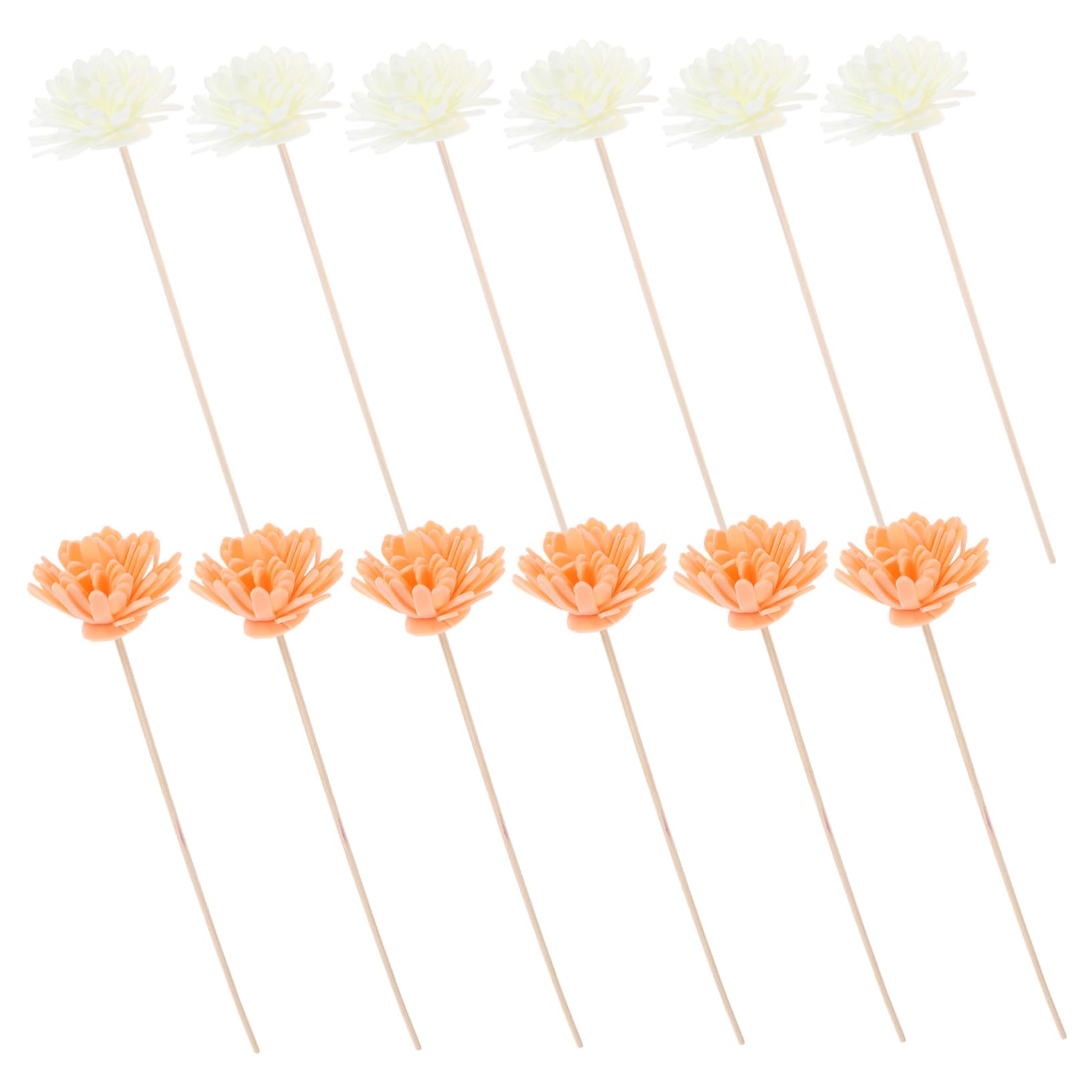 minkissy 12pcs Rattan Flower Diffuser Sticks for Home Fragrance Flameless Realistic Floral Design Portable Sticks for Living Room Office and Bathroom Decor
