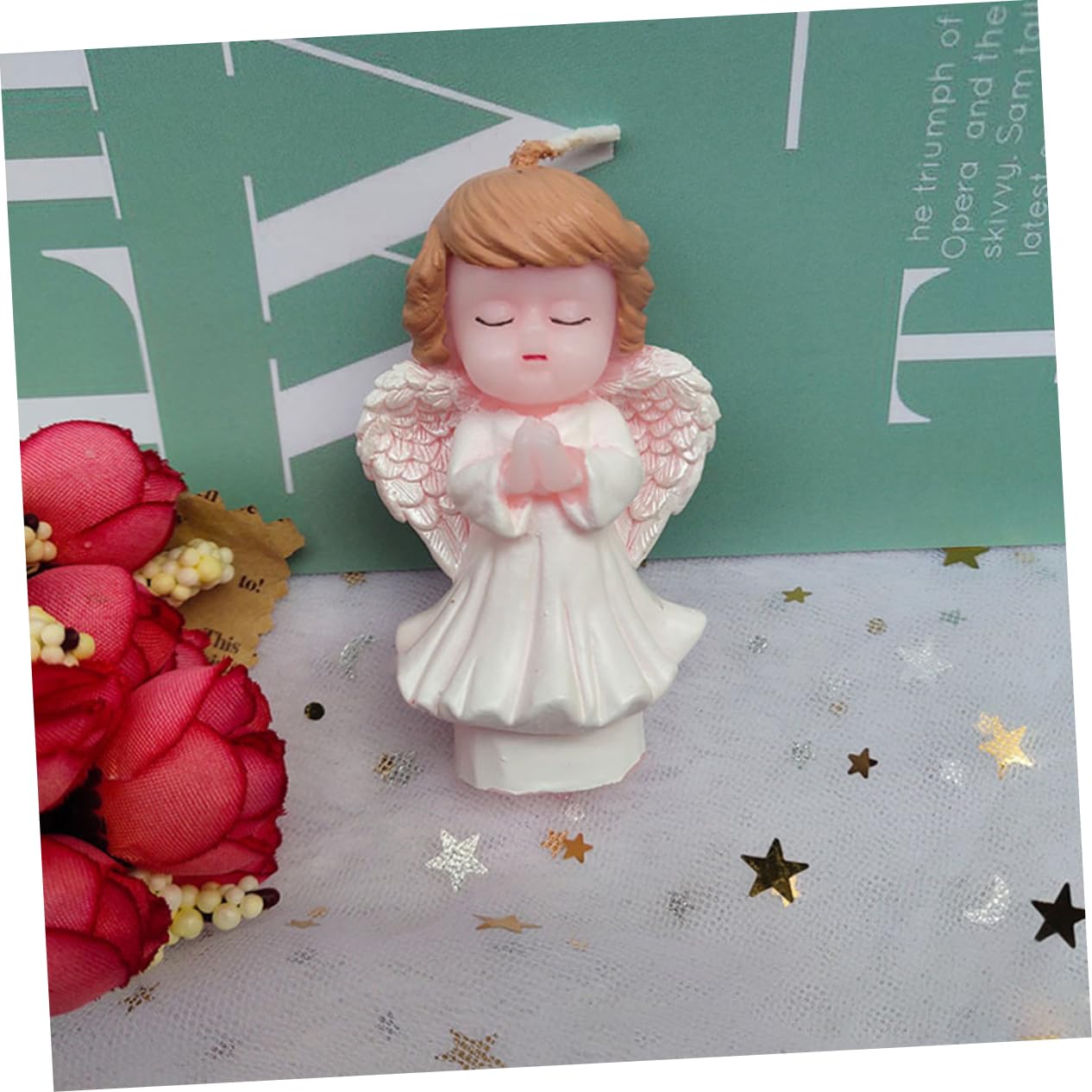 8piezas Velas Decorativas Forma De Ángel para Pasteles y Fiestas De Velas para Cumpleaños Decoración De Tartas para Niño Niña y Celebraciones Especiales