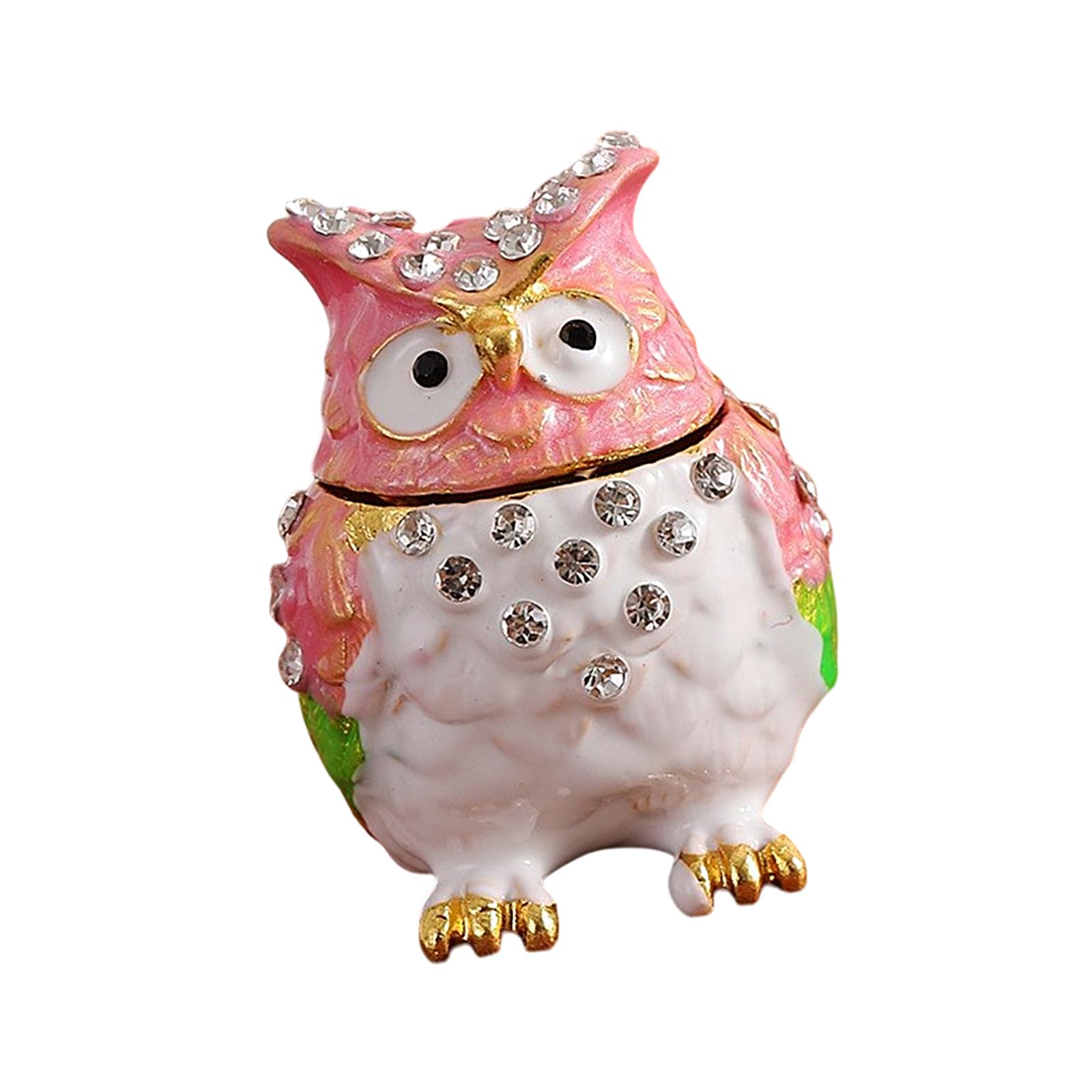 Msioytog Owl Designs Jewelry Organizers Alloy Crafted Decorative Storage Case for Rings Bracelets Owl Designs Jewelry Storage Case
