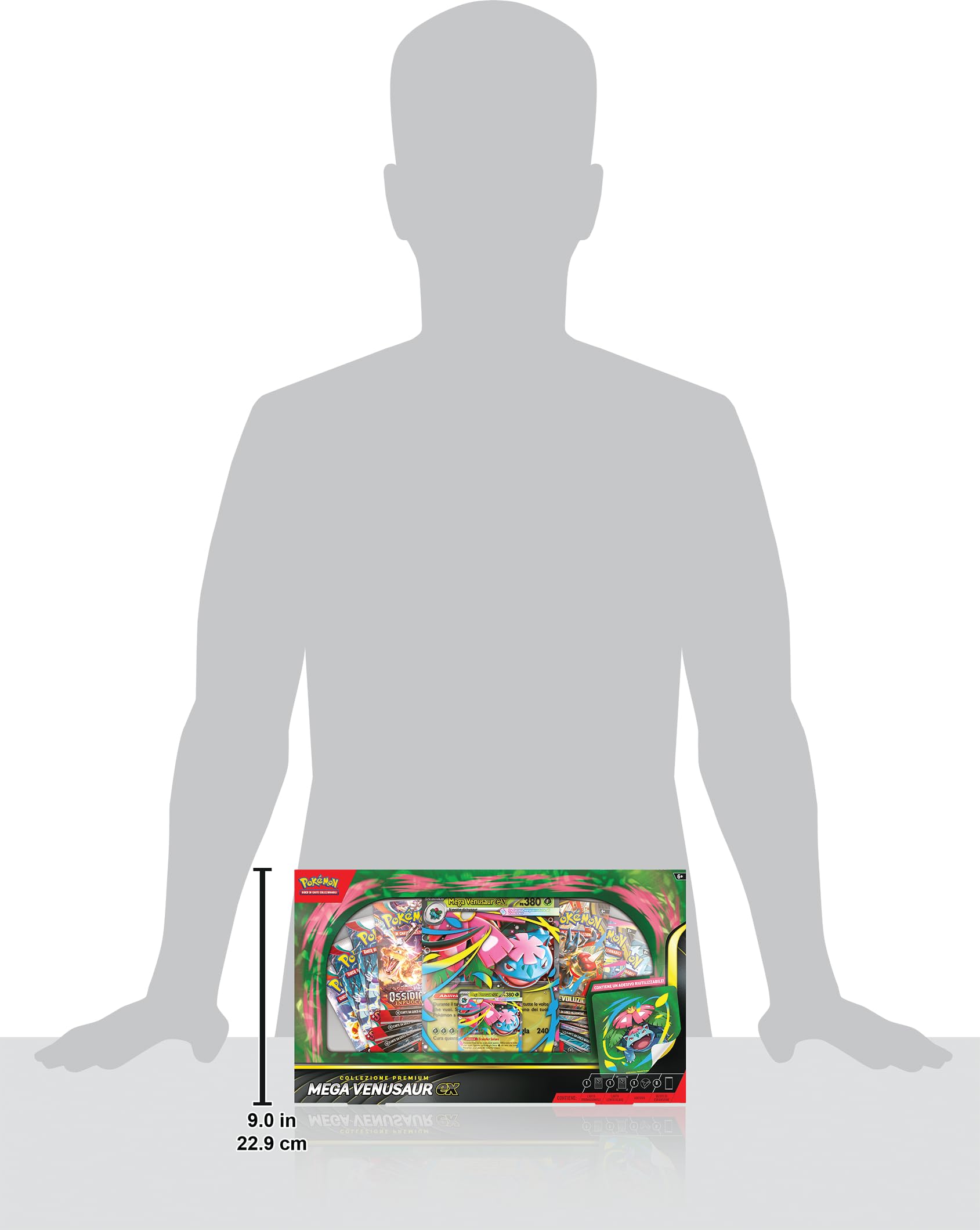 Pokémon: collezione premium Mega Venusaur-ex del GCC (carta promozionale olografica, una carta promozionale lenticolare gigante e otto buste di espansione)