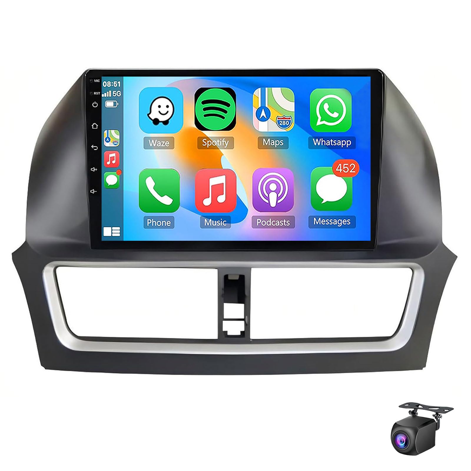 Android 15 Car Radio Stereo For FAW Besturn X80 2013-2018 9-inch Touch Screen Bluetooth Carplay Wireless Android Auto WIFI/FM AM RDS Radio/GPS Navigation/SWC AHD Backup Came(Size:8Core 8+256G,Color:B)