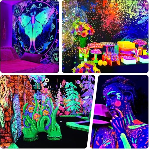 Image of 100W UV Black Light, 2 Pack Powerful IP66 Waterproof LED Lamps for Neon Glow Party, Halloween, Christmas Decor and Art Displays in Large Space (100W (2 Pack))