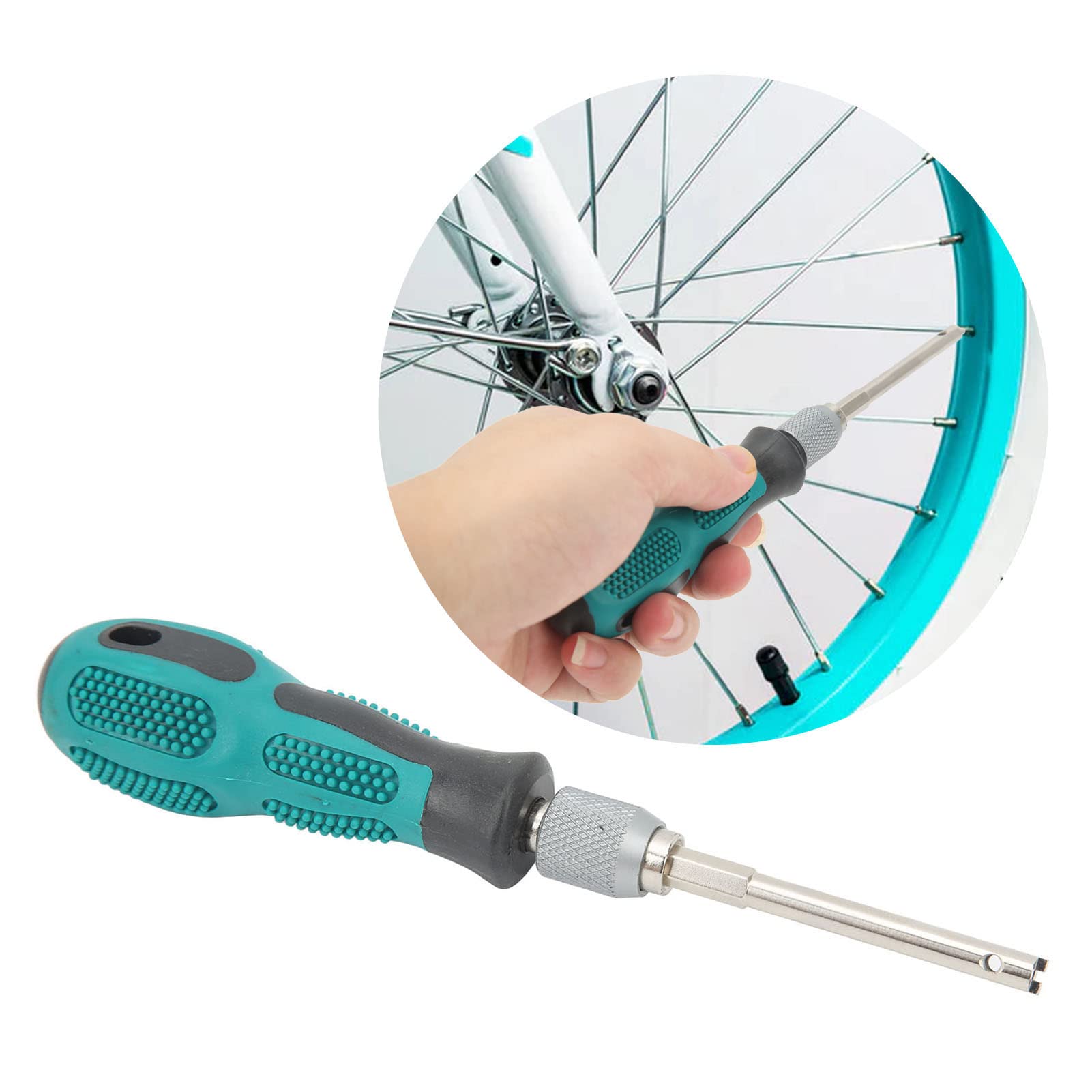 Pwshymi Risk Bicycle Spoke Nipple Screwdriver, Rim Spoke Cap Retainer Wheel Spoke Nipple Connection Tool for Road, or Mountain Bicycle, Pwshymir38epmaiun