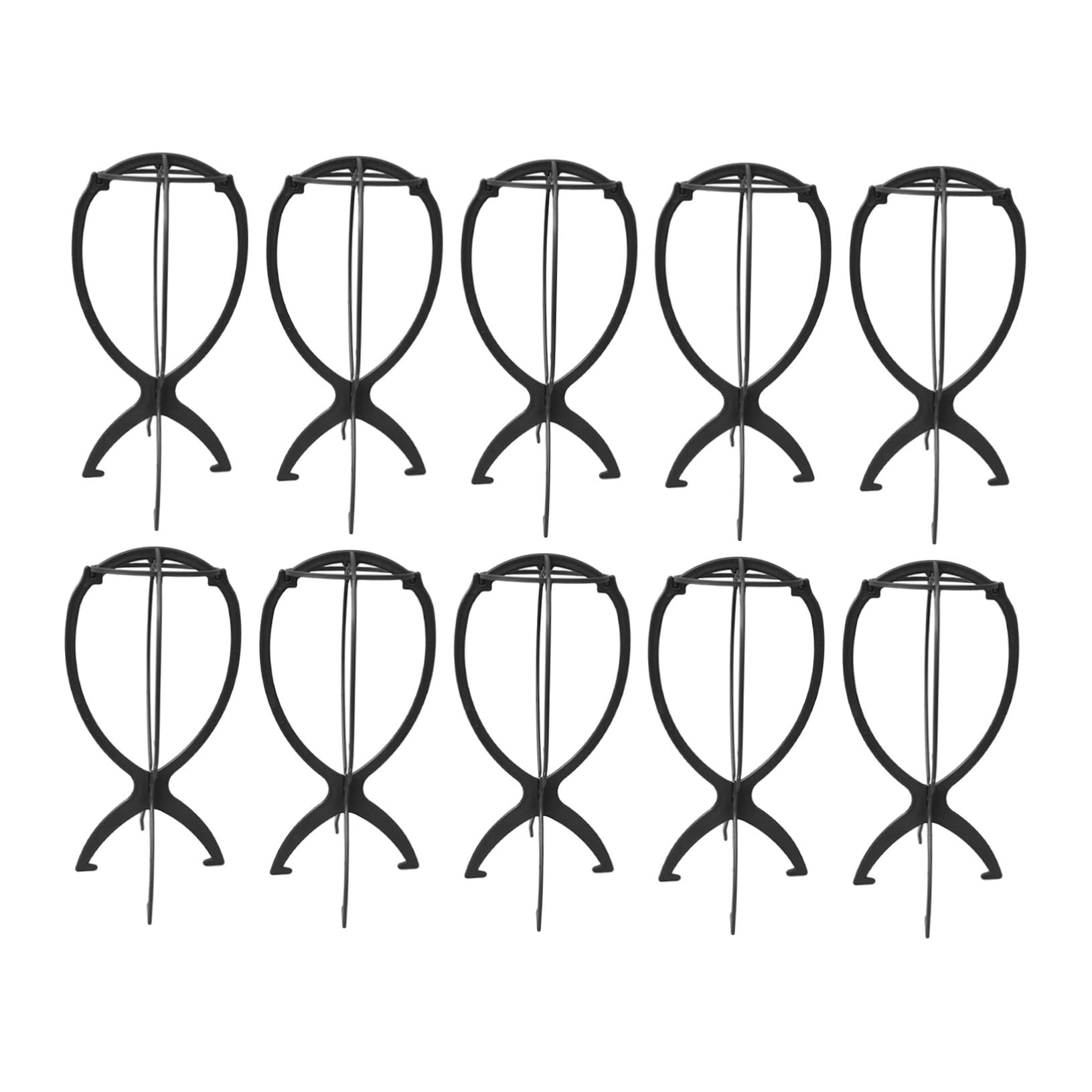 Beaupretty 10 Pezzi espositore per parrucche supporto per l'estensione dei capelli porta parrucca Black