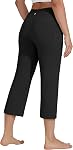Willit Women's Yoga Capris Pants High Waist Leggings Crop Straight Leg Athletic Exercise Workout Capris 21"