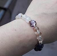 Vista 218 de Precious Gemstone Natural Crystal Healing Bracelet, Rutilated Quartz, Moonstone, Quartz Handmade Original Design Bracelet