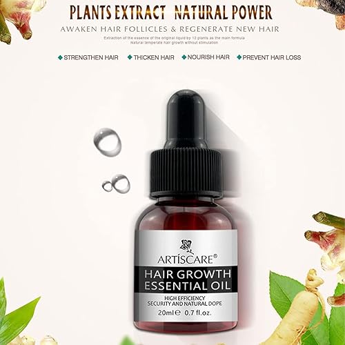 Miniatura 8 de Aceite esencial para el crecimiento del cabello para mujeres y hombres, mejora el cuidado del cabello dañado, suero para el cuero cabelludo,