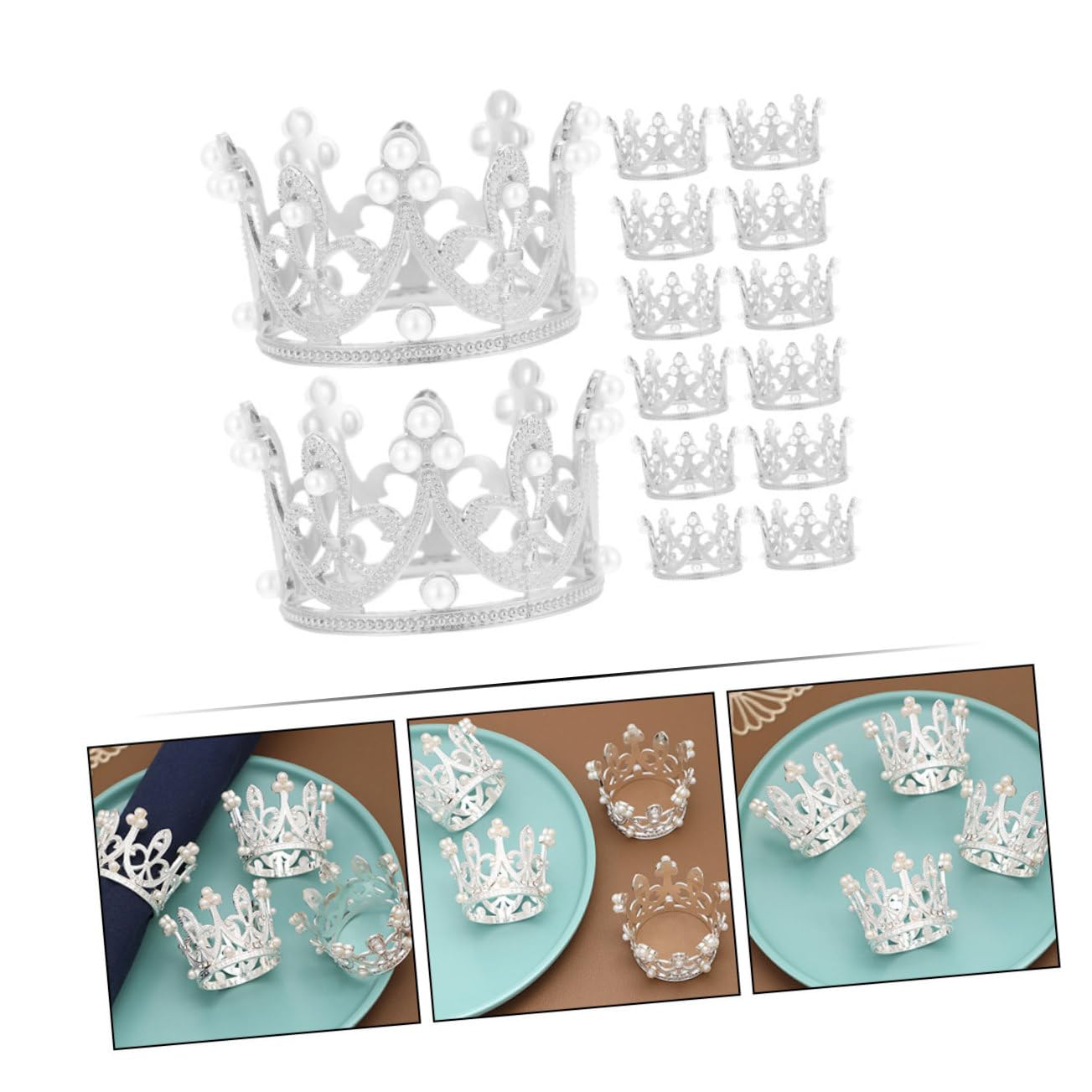 Elegante Serviettenringe aus Metall, Zinklegierung, Silber