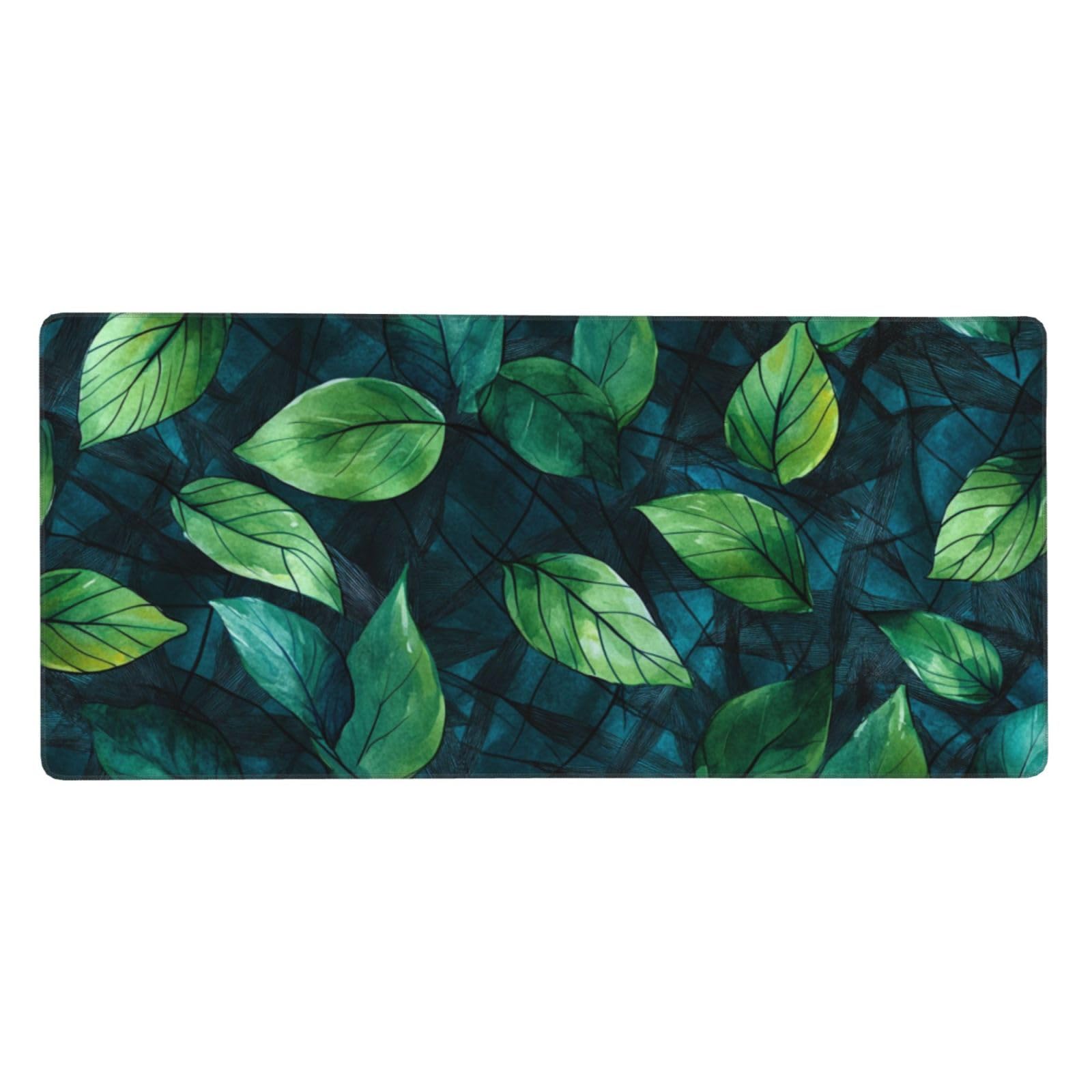 Tapis de Souris XXL 90 x 40 cm, Vert & Feuille Tapis de Bureau G673