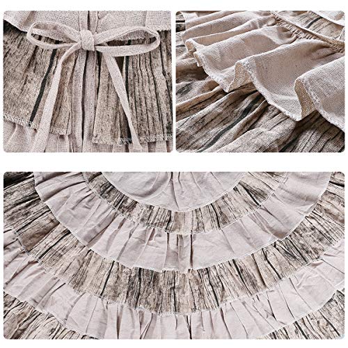 Yuboo Fall Ruffle Christmas Tree Skirt,48 Inches Burlap 6-Layer Farmhouse Christmas Decor For Tree Ornaments Decorations Brown #TOP3