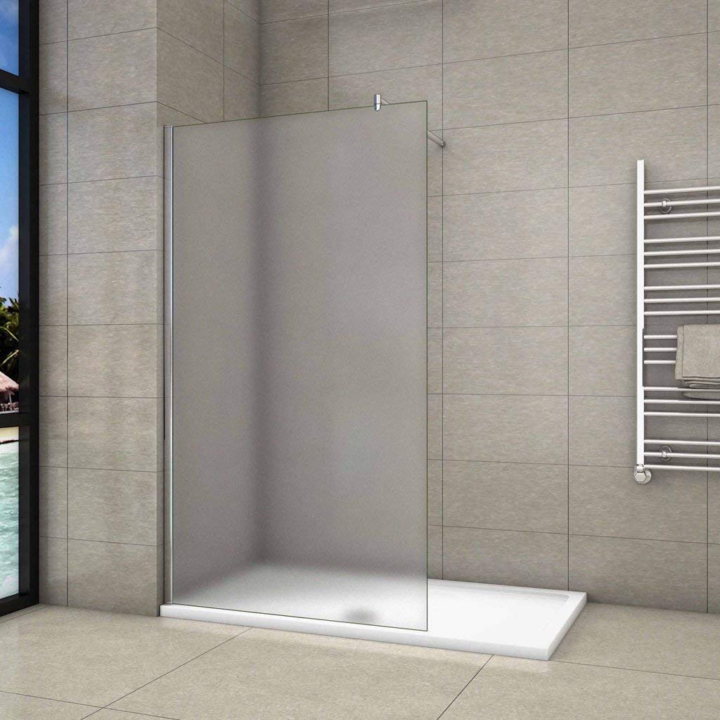 Walk In Doccia 100x200cm Vetro 8mm Satinata-Opaca Barra 70-120cm