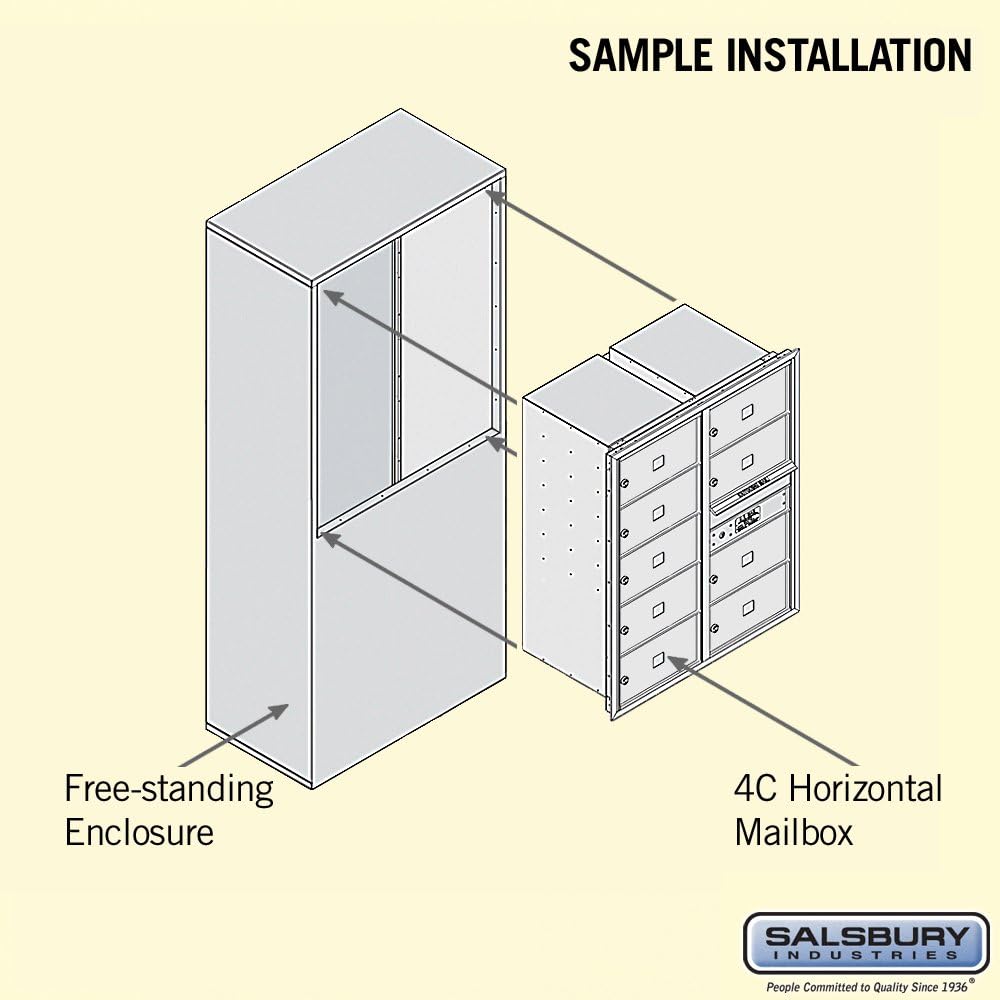 Salsbury Industries 3910D-09ZFU 4C Free Standing Horizontal, Front Loading, Double Column, 9 MB2 Doors, USPS Access, Bronze Mailbox