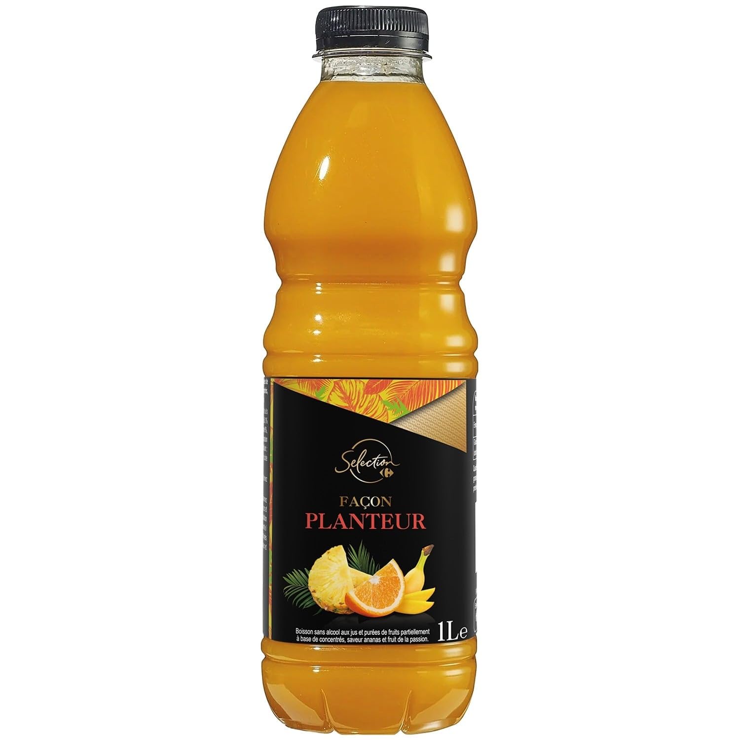Un goût tropical et vitaminé pour vos apéritifs — CARREFOUR SELECTION Boisson Façon Planteur saveur ananas et fruit de la passion, 1L - Lot de 4