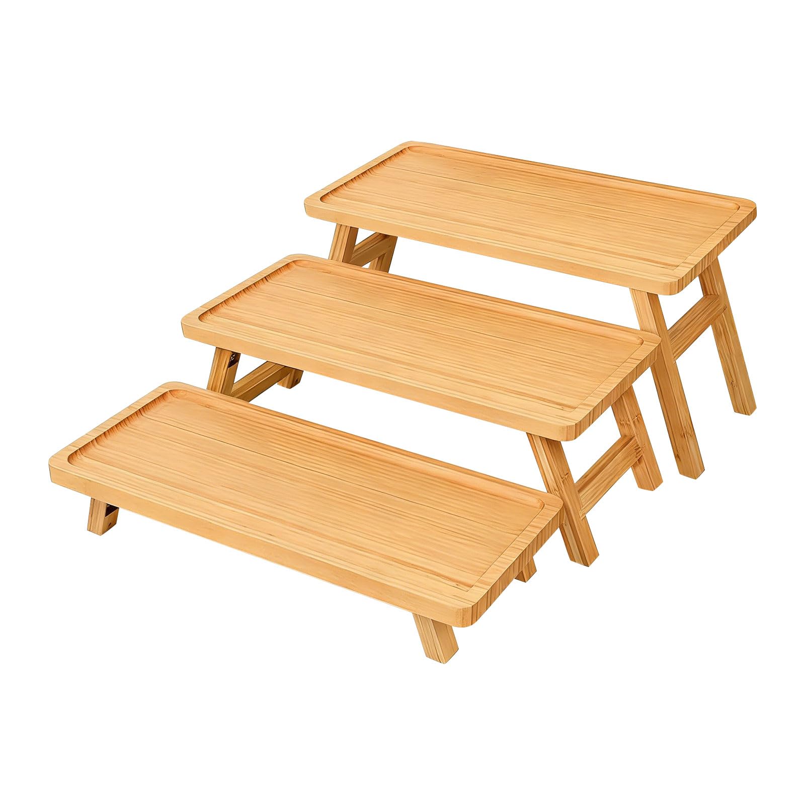 Nucelit Of 1 Flexible Wooden Serving Tray for Muffins Produce and Snackies Multiple Use Space Saving Kitchen Planner Home Baking