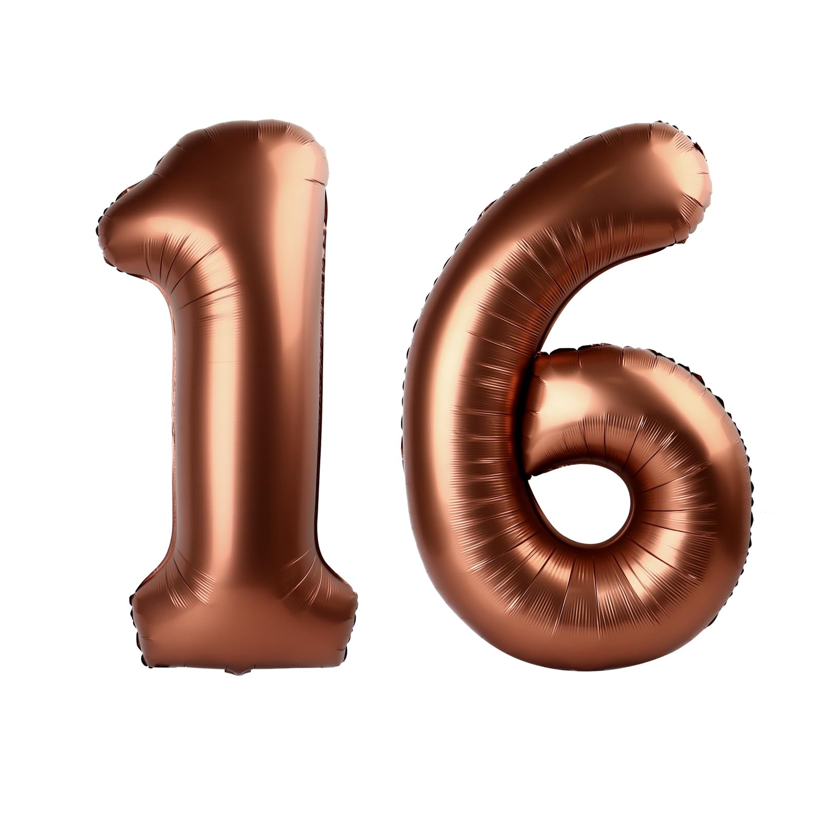 Brown 16 Balloon - Number Balloon 40 Inch, 16th Brown Birthday Decorations
