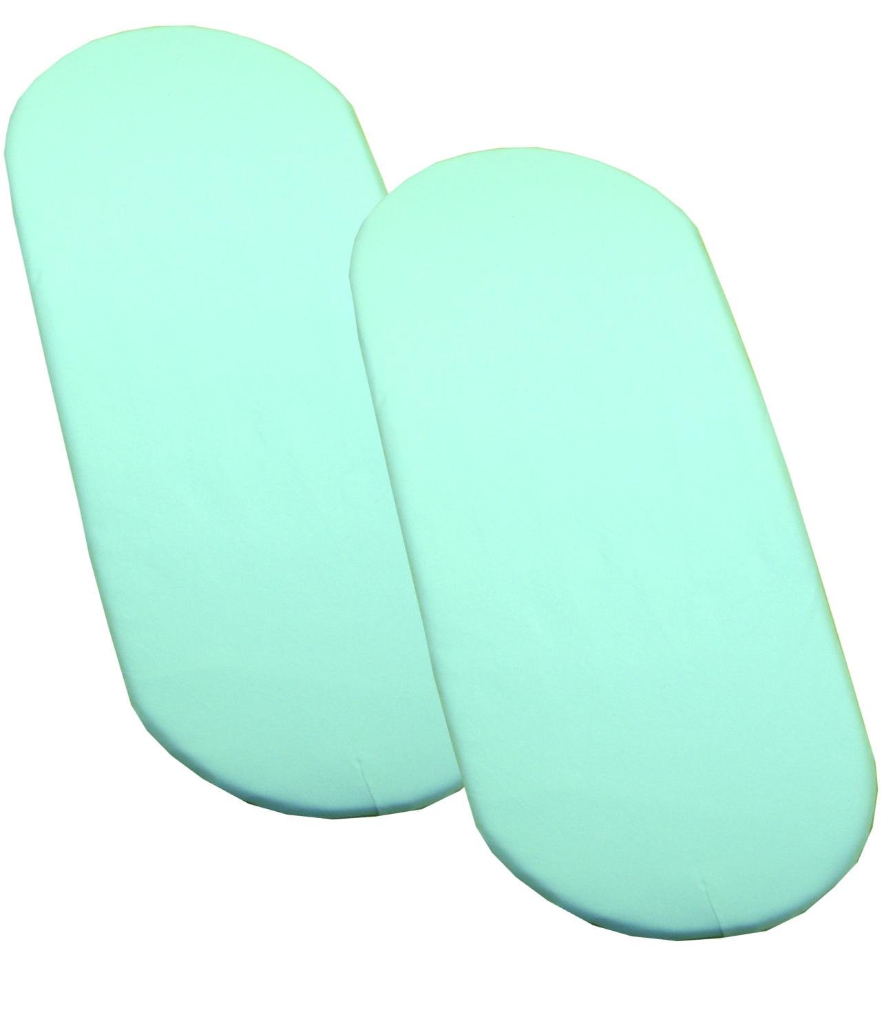 2 BabyPrem Fitted Cotton Bassinet Moses Basket Sheets 67 x 30cm AQUA