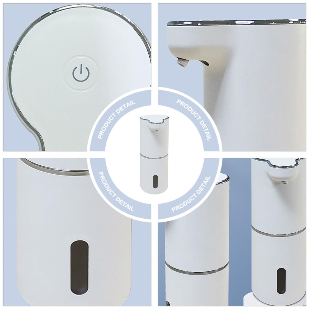 Dispensador Automático de Jabón Infrarrojo Blanco Control Táctil y Ajuste de Múltiples Niveles para Baño y Cocina en Hogares