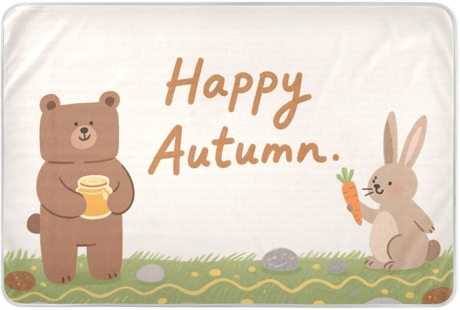 Autumn-Themed Animal Cartoon Patterns Extra Large Resuable Baby Bed Pad Water Resistant Underpads Wetting Cover Portable Cradle Mattress for Baby Toddler Children , 52" L x 34" W