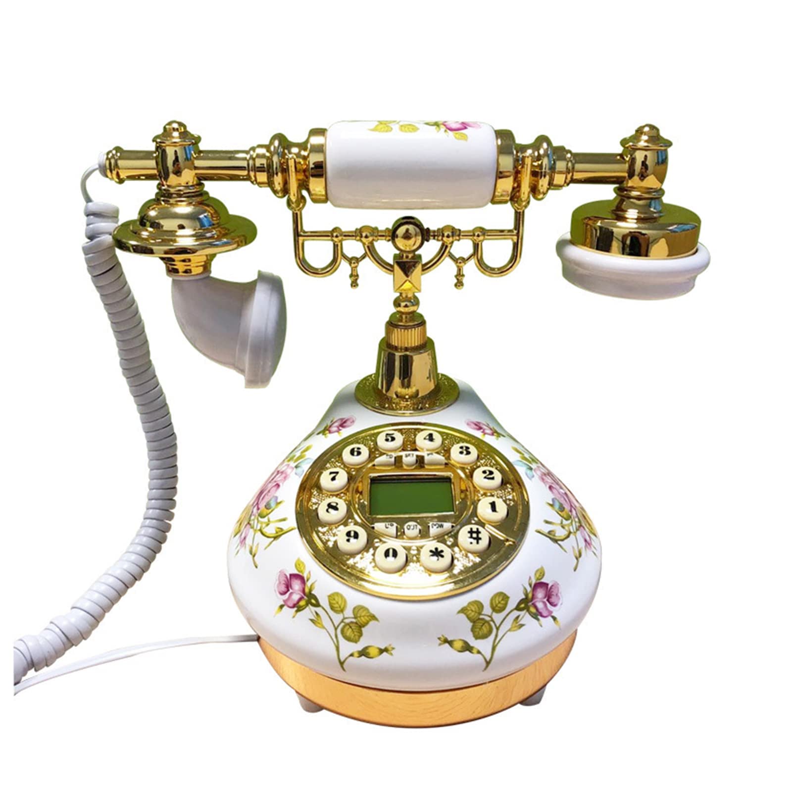 Zabytkowy telefon - przewodowy retro zabytkowy, dekoracyjny w starym stylu do dekoracji domowego biura, czarny