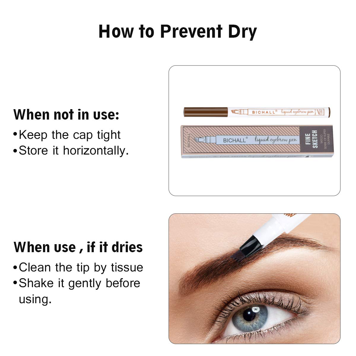 Microblading Eyebrow Pen, Micro-Fork Tip Eyebrow Pencil Four Point Eyebrow Tattoo Pen Waterproof Smudgeproof Brow Pencil Brown