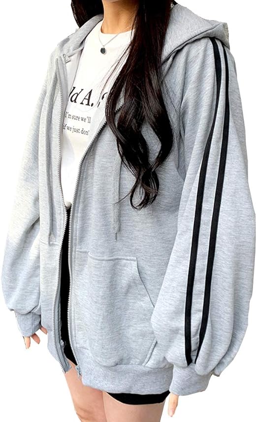 Amazon Bullang レディーズ カジュアル テーピングラグランジップアップパーカー フード付き グレー 韓国ファッション コート ジャケット 通販 Amazon Bullang レディーズ カジュアル テーピングラグランジップアップパーカー フード付き グレー 韓国ファッション コート ジャケット 通販
