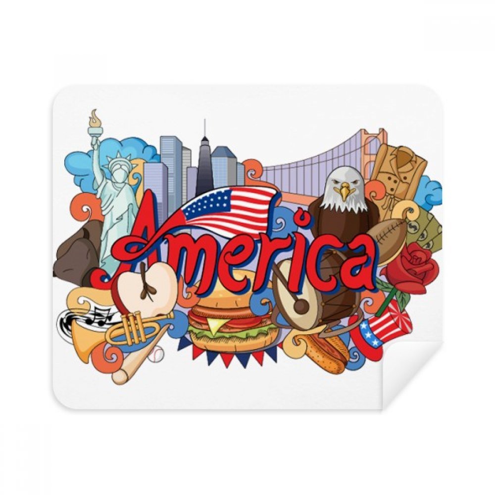 Eagle Liberty Burger America Graffiti Cleaning Cloth Screen Cleaner 2pcs Suede Fabric