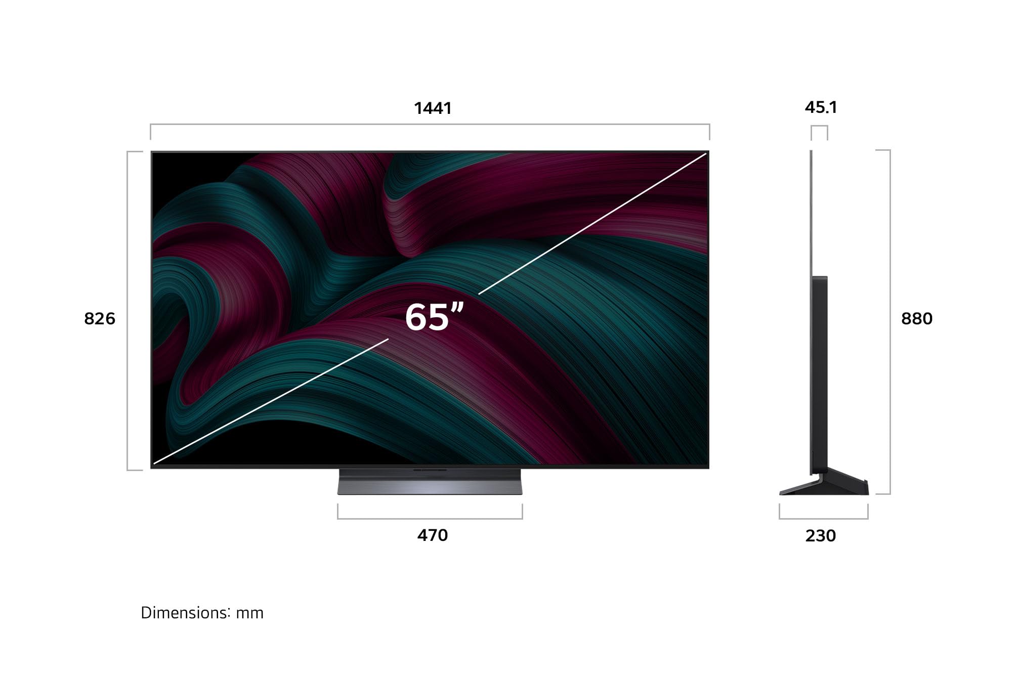 LG OLED65C5ELB, 65 Zoll (165 cm), 4K OLED evo AI TV, α9 Gen8 Prozessor, webOS 25, 120Hz (VRR bis zu 144Hz), Modelljahr 2025