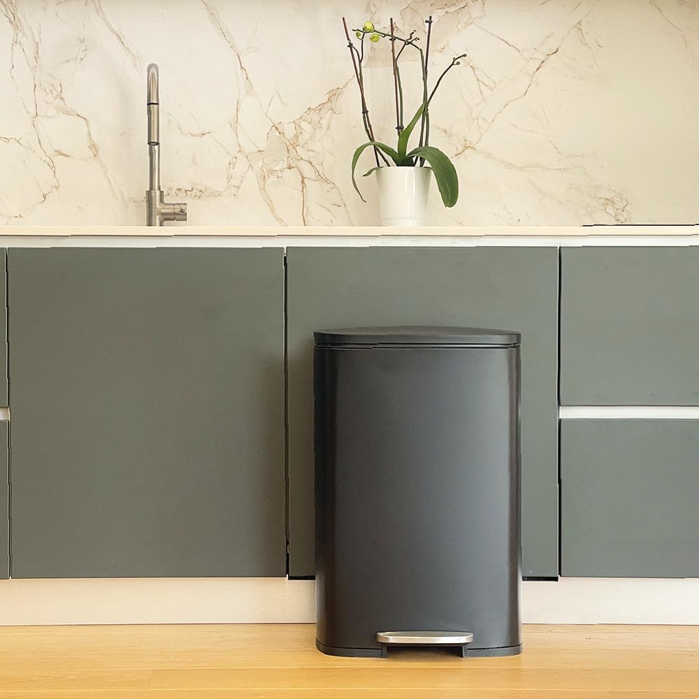 KITCHEN MOVE, Cubo de Cocina de Pedal 50 L Admiral Negro
