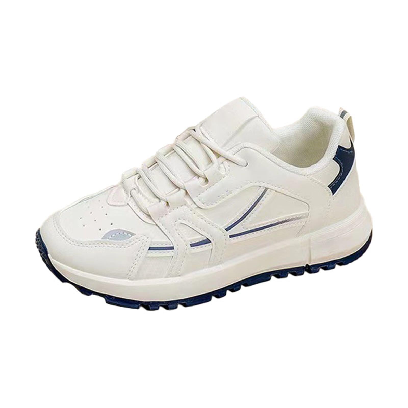 Generisch Scarpe da ginnastica da donna, classiche, con plateau, basse, suola morbida, suola piatta, comode e antiscivolo, per il fitness, scarpe da passeggio, leggere con lacci