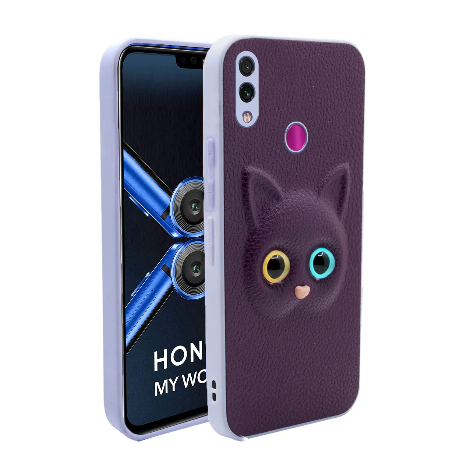 Pikkme Honor 8X Back Cover for Girls | Cute Cat Leather Finish | Soft TPU | Case for Honor 8X (Purple) (B09W9GL2ML) Amazon Price History, Amazon Price Tracker