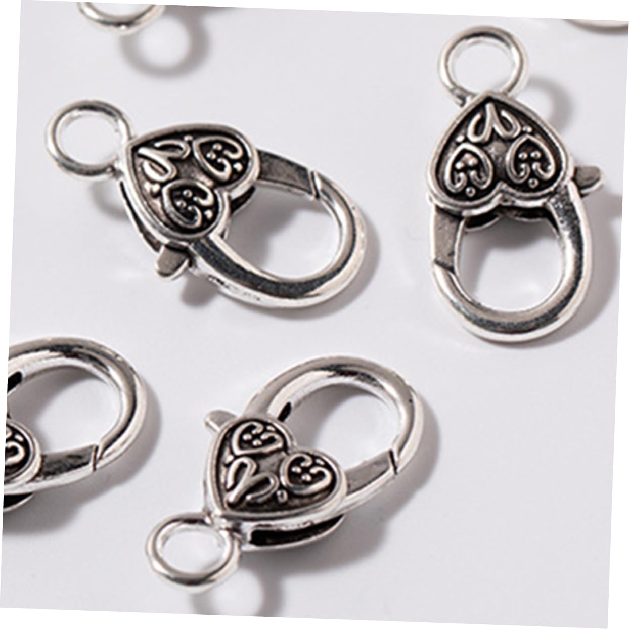 TEHAUX 120stücke Antike Silber Legierung Schnallen Herzförmige Verschlüsse Für Schmuckherstellung Für Und Armbänder Langlebig Und Glänzend Zubehör