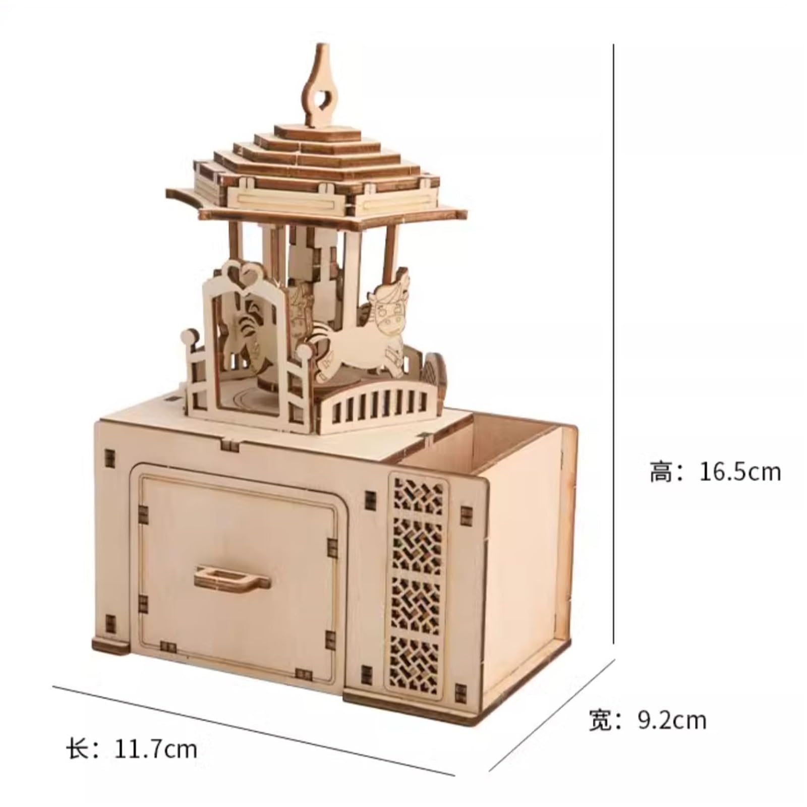 Carillon Fatto A Mano con Blocchi Assemblati Parco Divertimenti Carillon A Manovella A Manovella Regalo di Compleanno Kit Carillon