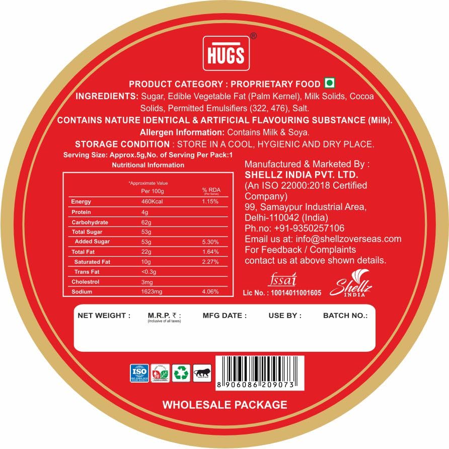 Image of Hugs Gold Center Filled Milk Chocolates Jar - Premium Chocolate Gift Pack for Kids & Adults | Rich Creamy Centre Filled Sweets | Perfect for Gifting, Celebrations, Parties & Special Occasions (125 pcs)