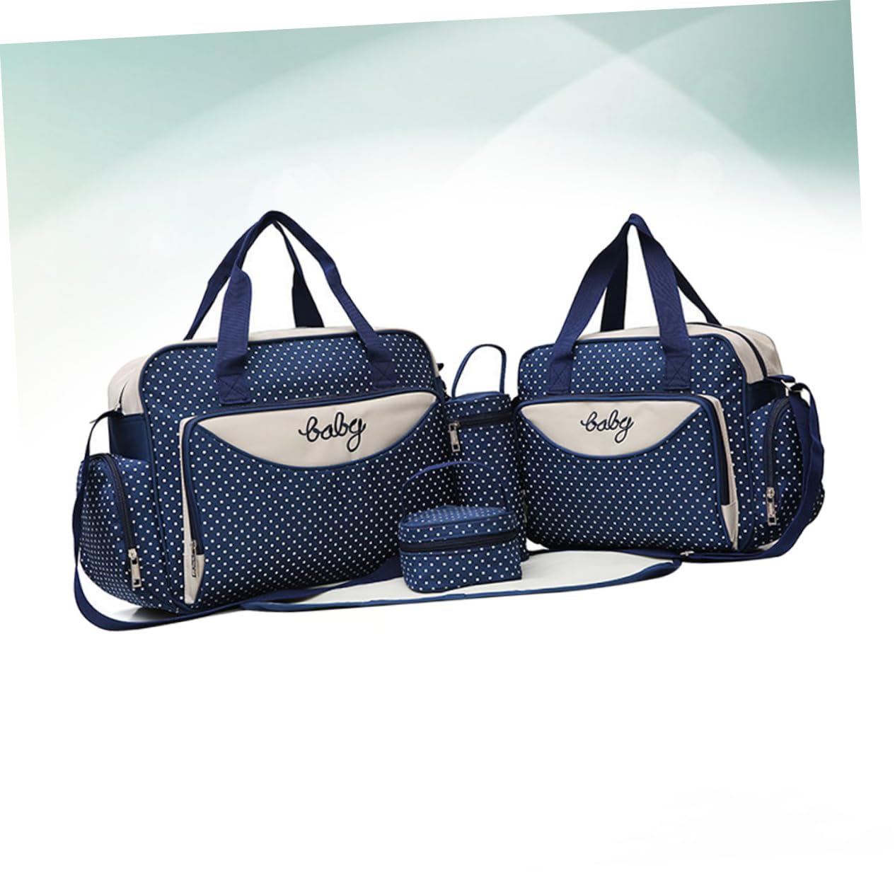 GALPADA Mama Tasche 5 Stück mit Großem Fassungsvermögen aus Stoff | Blau, Superleicht und Vielseitig, Chic und Fashion, für Gym und Strand