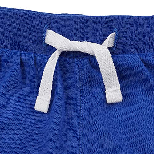 JIAHONG Short de corrida infantil para meninas 100% algodão com cordão de 3 a 12 anos, Azul, 5-6X